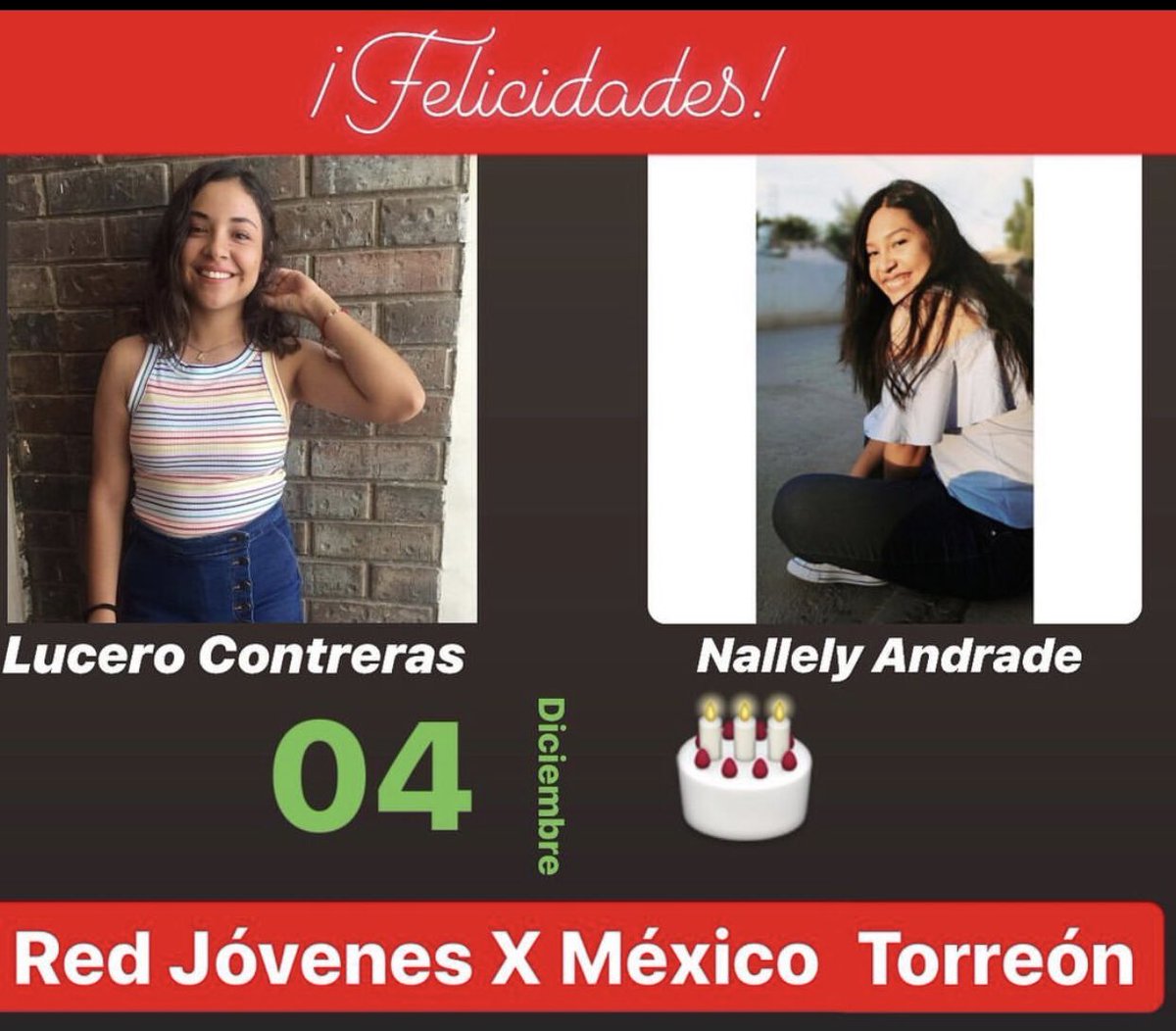 RJXM_Torreon's tweet photo. Feliz cumpleaños! Que se la pasen excelente y que sigan cumpliendo muchos años más, reciban de todo su equipo un fuerte abrazo! 👏🏻✅🎂🎉 Lucero Contreras Nallely Andrade https://t.co/MGYcN0c2XH