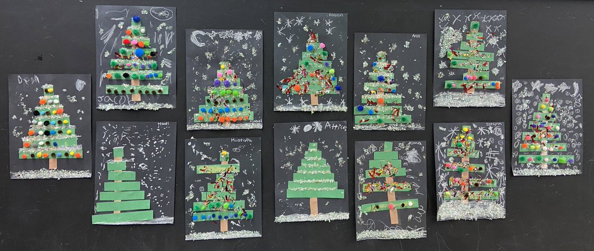 We compared lengths of different sized strips of paper, put them in order from biggest to smallest, and turned our math into art! We were so excited to discover that it made an evergreen tree, and some even turned it into a Christmas tree like they have at home! <a href="/SettlersGreenPS/">Settler's Green PS</a>