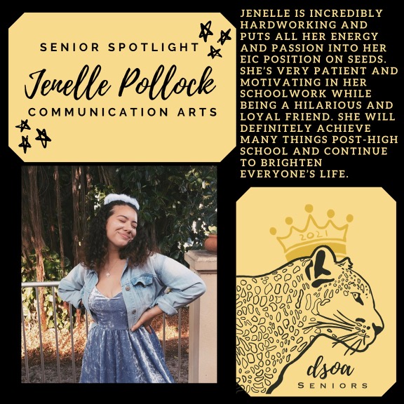 dsoa2021's tweet photo. Communication Arts major Jenelle Pollock is our next #dsoaseniorspotlight!
@CoreyFerrera @DreyfoosArtsSch @DSOACounselors @DSOAFoundation https://t.co/dGEbA89qzF