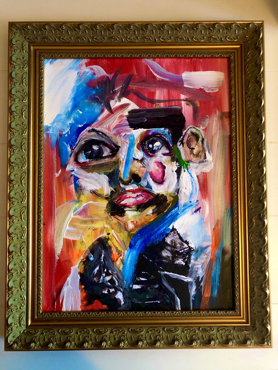 fewocious's tweet photo. It’s the best feeling in the world to see my painting in such a pretty frame 😍

thank you @MuseumofCrypto for collecting this piece 🥺❤️❤️ https://t.co/cFFLt5KLLe