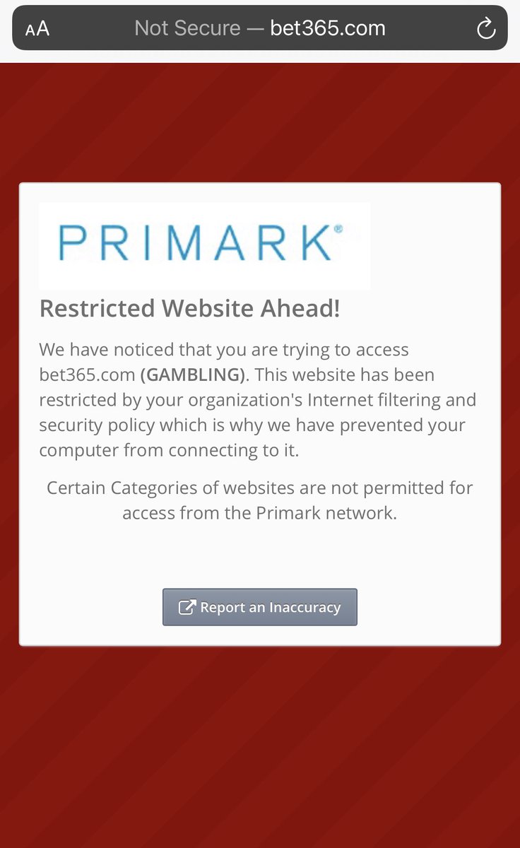 DanBolam's tweet photo. @Primark on behalf of all men that get dragged round your shop by their girlfriends between the hours of 8-10pm. Please could you help us by unblocking this website from your Public WiFi. Yours Faithfully, Dan https://t.co/Ap6ofB0v9v