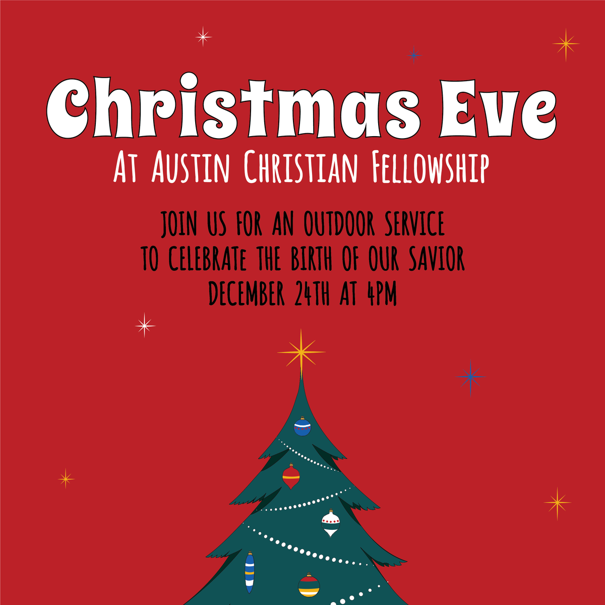 ACFellowship's tweet photo. All we want for Christmas is to have service with you! For more info on how we are doing Christmas Eve this year visit, https://t.co/pXEKoyVpgg https://t.co/YZDpvOkZFw