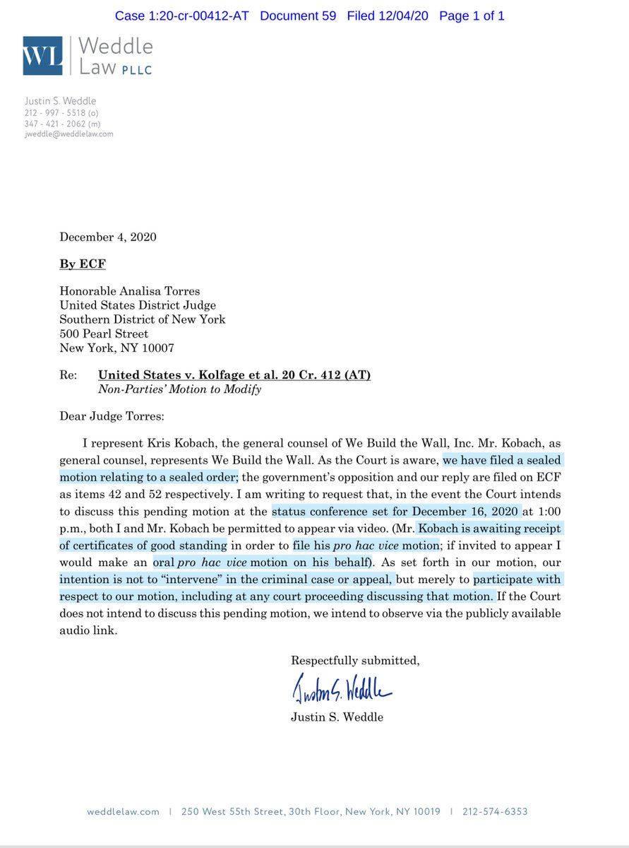 this should be FUNlet’s NOT forget that  @KrisKobach1787 was sanctioned “Kobach is awaiting receipt of certificates of good standing in order to file his pro hac vice motion; if invited to appear I would make an oral pro hac vice motion on his behalf“ https://ecf.nysd.uscourts.gov/doc1/127128102539