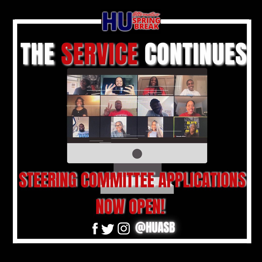 huasb's tweet photo. The road to ASB begins and ends with service. Are you ready?🤔 Steering Committee Applications are now AVAILABLE! Applications are due Sunday, Dec. 20th. Apply TODAY❤️💙 #TheServiceContinues #HUASB21
https://t.co/UUTGkwvjhT https://t.co/nfHuxRUSyU