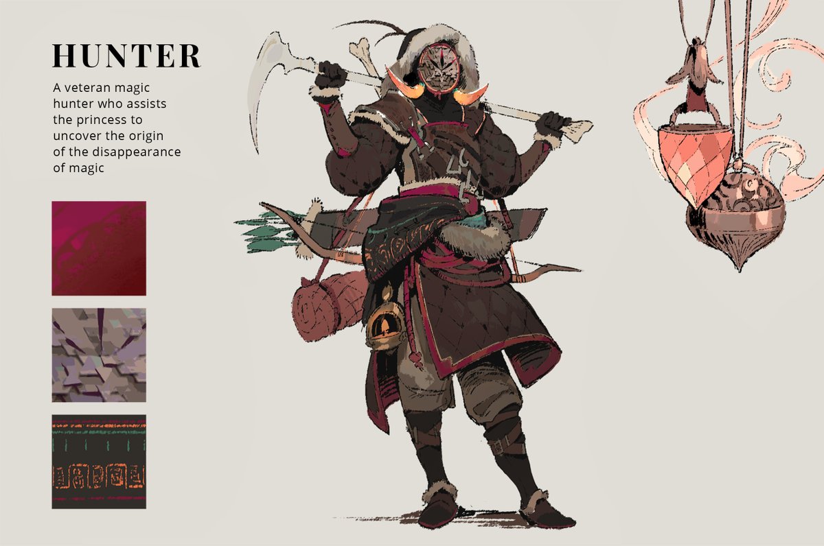 pix_bun's tweet image. In a world where life relies on the magic of honey; a veteran hunter who harvests honeycombs that lie embedded in icy mountains