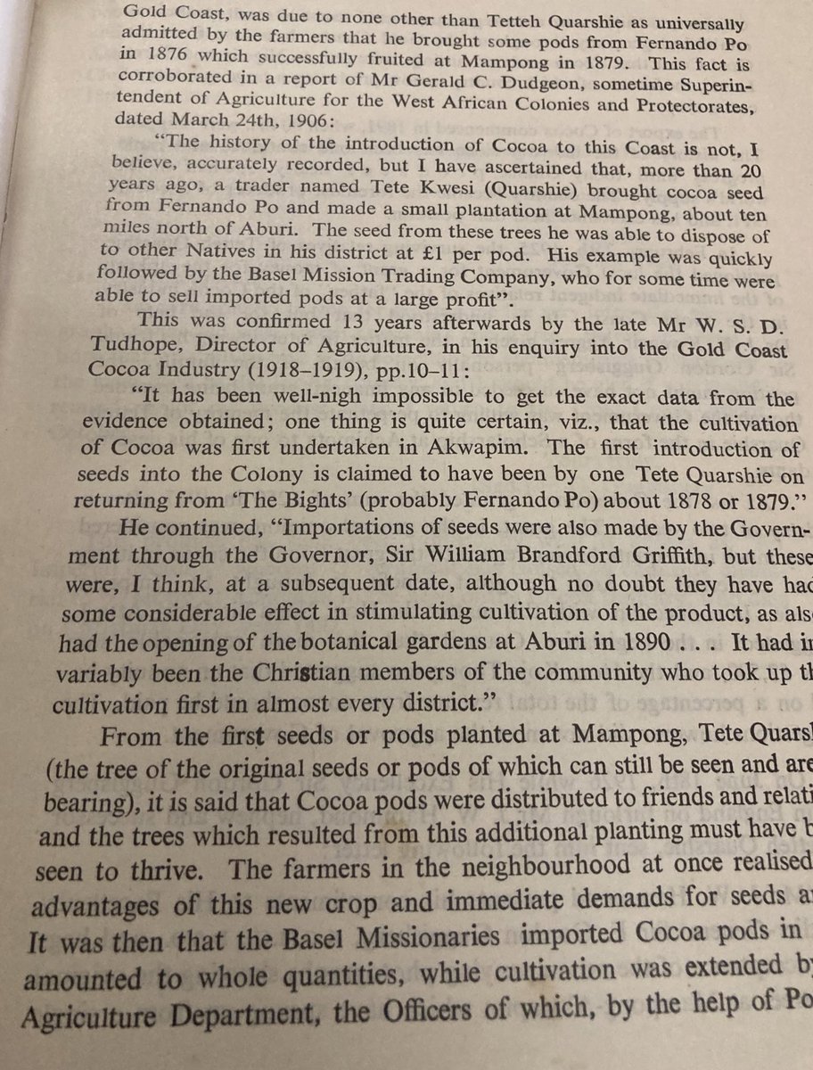 More evidence that Tetteh Q was/is the OG! While the BM’s were writing fictitious claims in their diaries thinking they could take advantage of TQ’s ‘illiteracy’ to claim they first brought cocoa, they forgot about v. important evidence for TQ: accounts of the Mampong farmers