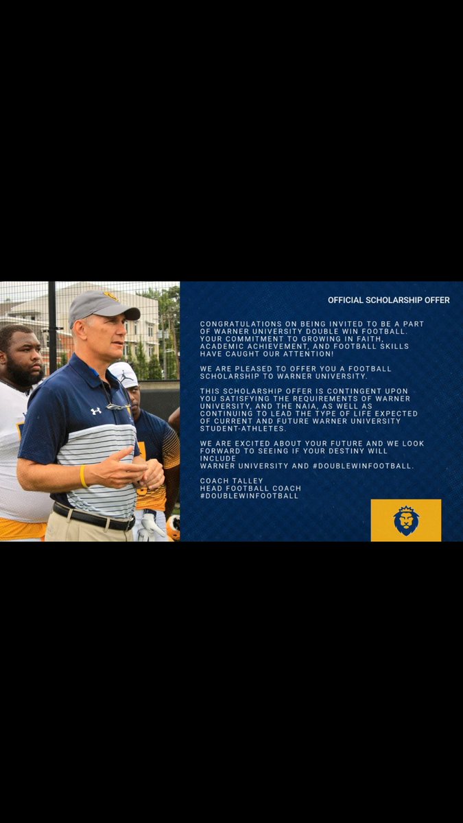 Blessed to receive my 3rd offer from  Warner University💪🏾🦁 @CoachRScarlett <a href="/quan_x15/">💥D.Lee🎯</a> <a href="/Carr_Show/">Greg Carr</a>