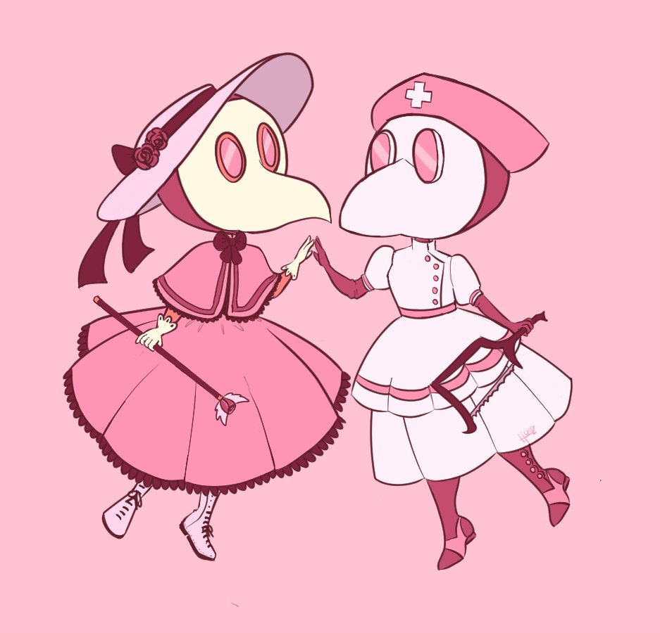#7. A pair of cute plague doctors. By squirrel-art https://squirrel-art.tumblr.com/post/189903514078/i-love-nothing-more-than-adorable-plague