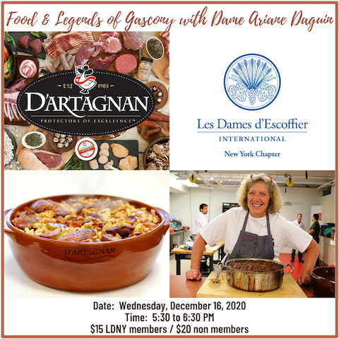 Dame <a href="/ArianeDaguin/">Ariane Daguin</a> will share stories and describe the dishes of her native region while paying tribute to her late father’s culinary legend, #AndreDaguin. She will also demonstrate different preparations of foie gras from the <a href="/DArtagnanFoods/">D'Artagnan Foods</a> kitchens. eventbrite.com/e/food-legends…