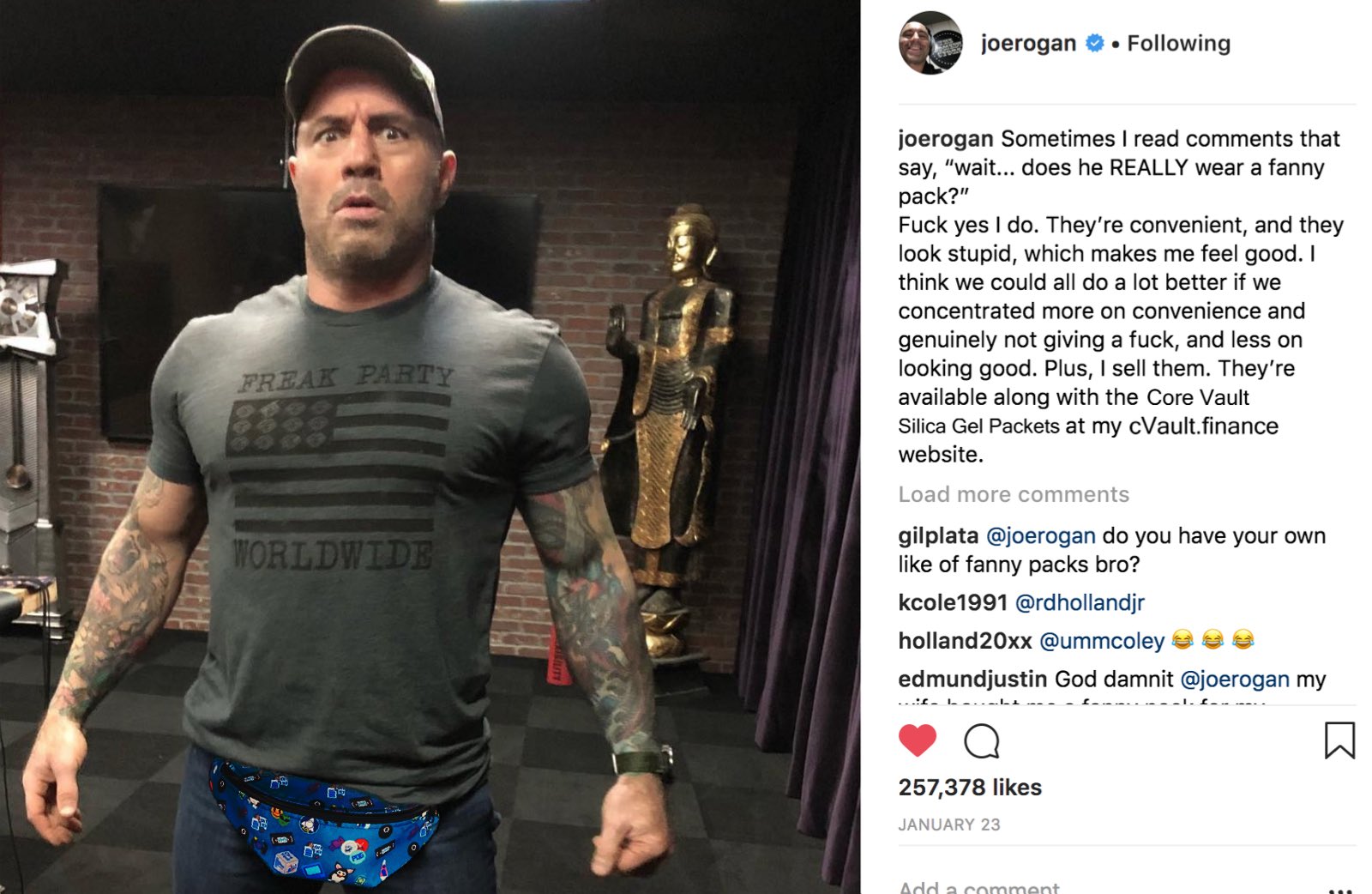 Joe rogan fanny pack company new arrivals