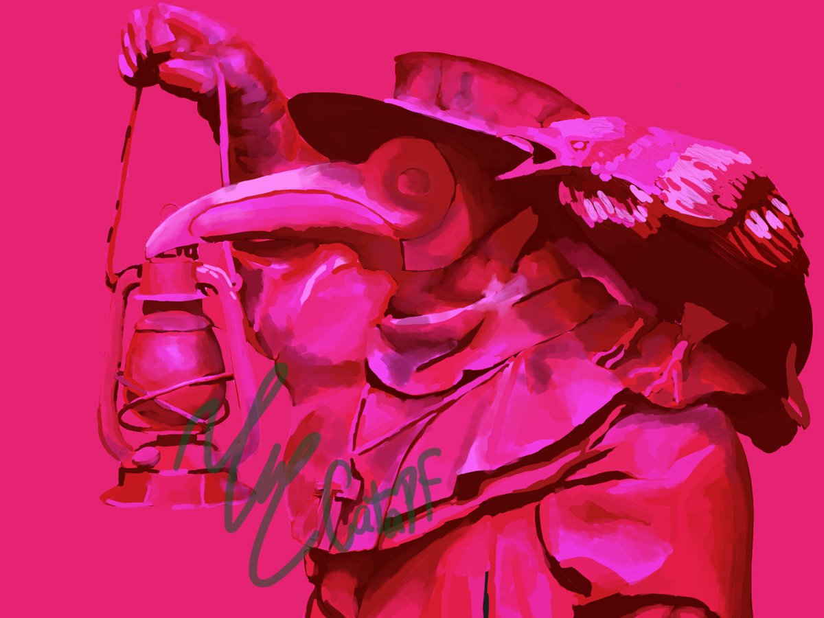 #13. Love the aesthetic of this hot pink plague doctor by Catalina Pita Fort  https://www.artstation.com/artwork/QzRQYl 