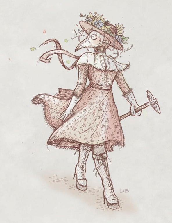 #15. High femme lolita-inspired pink plague doctor. By MyNameIsPickles https://www.reddit.com/r/medievaldoctor/comments/gl9aus/springtime_doctor_was_going_for_a_mix_of_goth_and/