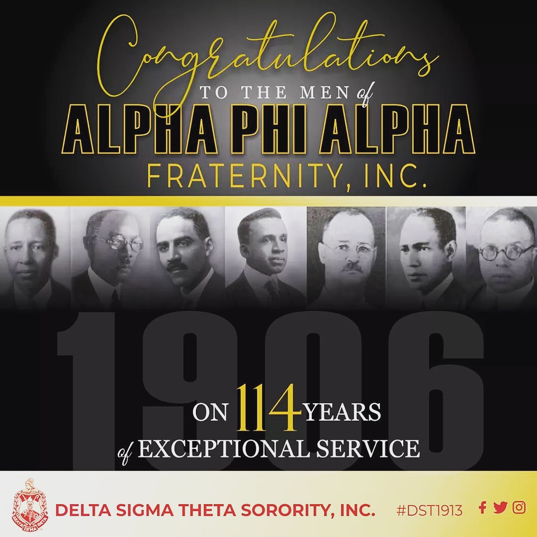 Congratulations to the distinguished gentlemen of Alpha Phi Alpha Fraternity, Incorporated on 114 years of developing leaders, promoting brotherhood and academic excellence, while providing service and advocacy.
#AlphaPhiAlpha 
#114Years