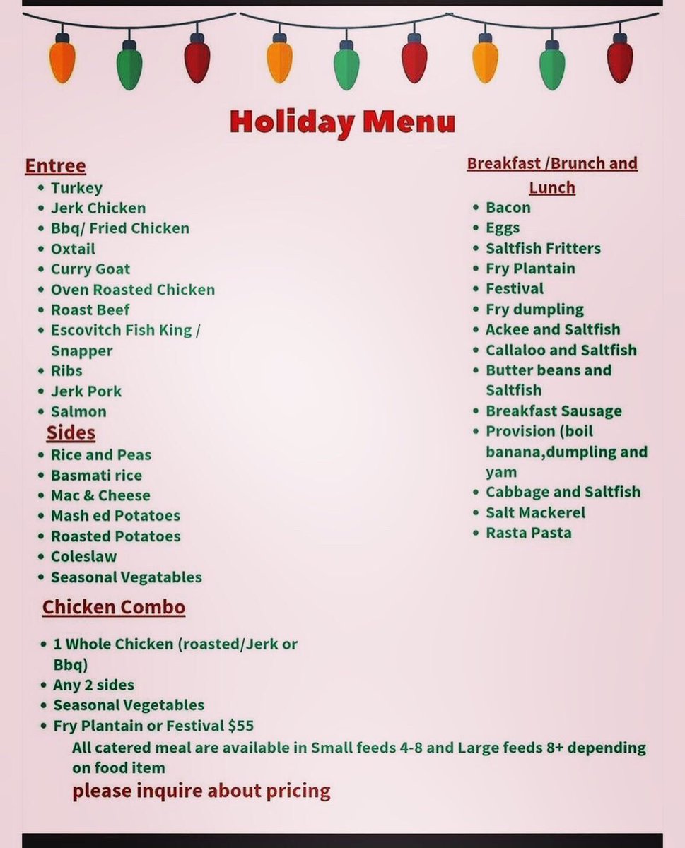 chefepalmer1's tweet photo. Tis the season 
Spend the holiday with Chef
#chef #Christmas #dinner #caribbeanfood #torontofood #mississaugafood #bramptonfood #catering #holidays https://t.co/9YQKk7PS67