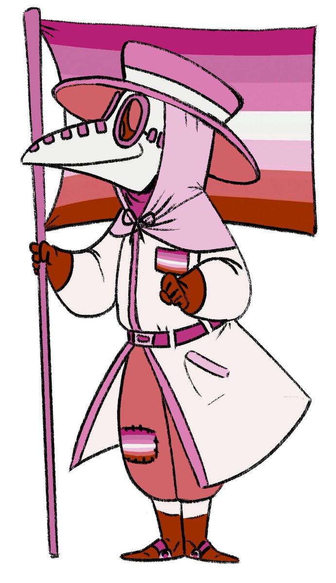 #16 lesbian pride plague doctor. By Doc Yersin.  https://yersinia-pests.tumblr.com/&nbsp;