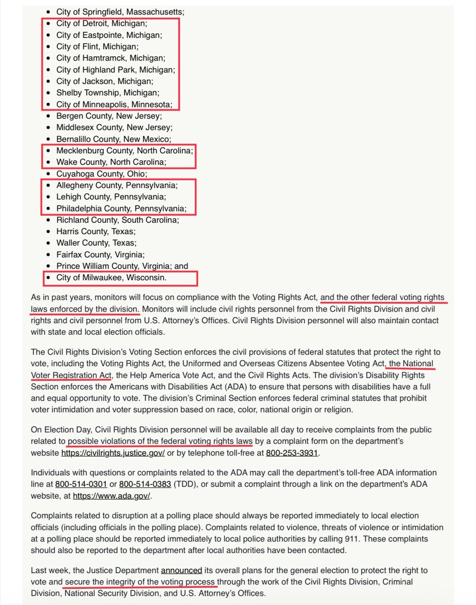  @BrianKempGA  @GaSecofState I DEMAND A SIGNATURE AUDIT.We should have monitors in this state to verify EVERY signature  @KerriKupecDOJ and supervise the counting. if you people can't enforce the laws? Then the government has no right to exist any longer. https://www.justice.gov/opa/pr/justice-department-again-monitor-compliance-federal-voting-rights-laws-election-day