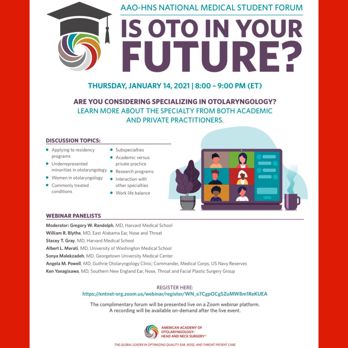 KU_ENT's tweet photo. 📣 Are you considering specializing in otolaryngology - head and neck surgery (ENT)? This is a great opportunity to learn about #ENTsurgery... THE BEST surgical specialty.
Register @ https://t.co/Zy1OoK4O4M
#WeAreOto #MedEd #MedTwitter #SurgTwitter #ConsiderENT https://t.co/Qw4HalCjzs