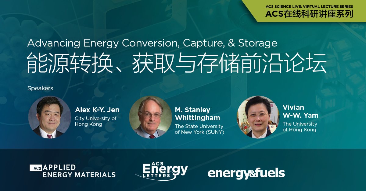 ACS_AMI's tweet photo. Next week we're co-hosting a virtual lecture with @ACSEnergyLett and Energy & Fuels. We have a great speaker line up, and hope you will join us to discuss recent developments in #EnergyCapture and #EnergyStorage. Register at https://t.co/2gu6nsUFV6 https://t.co/tJtGmrtRq3