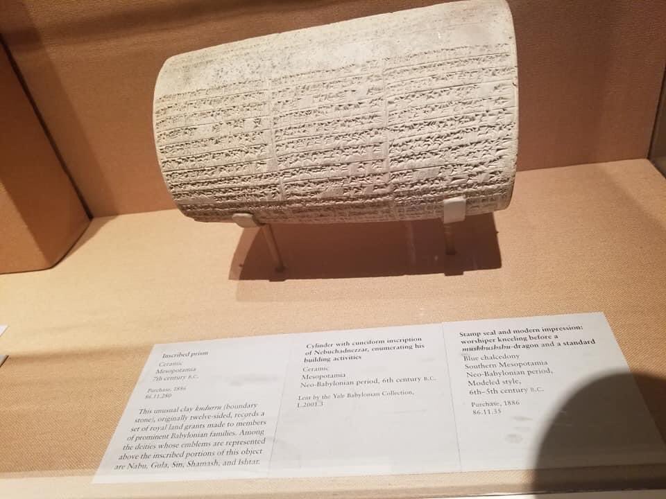 I saw a particularly striking artefact from an Assyrian king called Sargon that was referred to in the Bible in Isaiah 20:1 ( In the year that Tartan came unto Ashdod, (when Sargon the king of Assyria sent him,) and fought against Ashdod, and took it;).