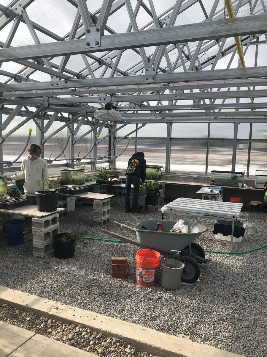 SSBindemann's tweet photo. Conservation students in Mr Dewey’s class are working in the new greenhouse. #engaged #cte #nctec @ONBOCES @robinson_rf @KatieBongeNCTEC https://t.co/Qet07KpZ4R