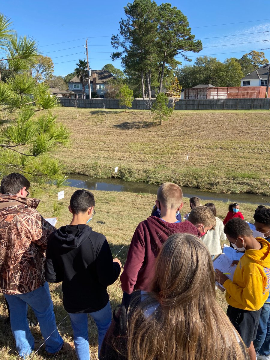 HumbleISD_AMS's tweet photo. What a busy Friday in the 🅰️!  
Mr. Freeman’s science class created topographic maps of Rogers Gully (behind AMS) today.  They really enjoyed this activity &amp; outdoor class is proving to be the best!!  ☀️#TopoMaps #LightTheWay #AtascaTigers 🐅 https://t.co/WKKYVMzxWK