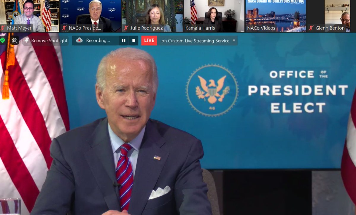 MattMeyerDE's tweet photo. #firstcounty #firststate #firstfamily
My constituent &amp; our neighbor @JoeBiden addressing local leaders across our country @NACoTweets @KamalaHarris @JulieR2019 @judgegarymoore  @NCCDE #netDE https://t.co/hkTkJtbH9X