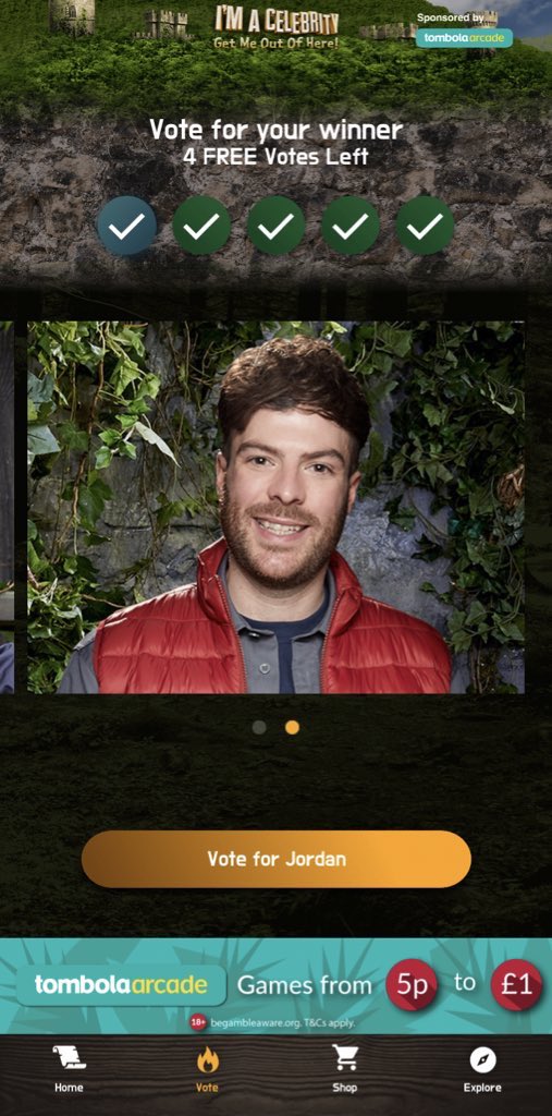 clairethy10's tweet photo. @imacelebrity @tombola I’ve got my 5 votes in.. Come on Jordan!! #TVgold #MyWinner                          🌟 @jordannorth1 🌟 https://t.co/o9tZhWDBp3