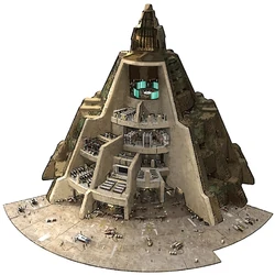 The Great Temple was completely repurposed by the Alliance, who blew through the walls and created new architecture within.