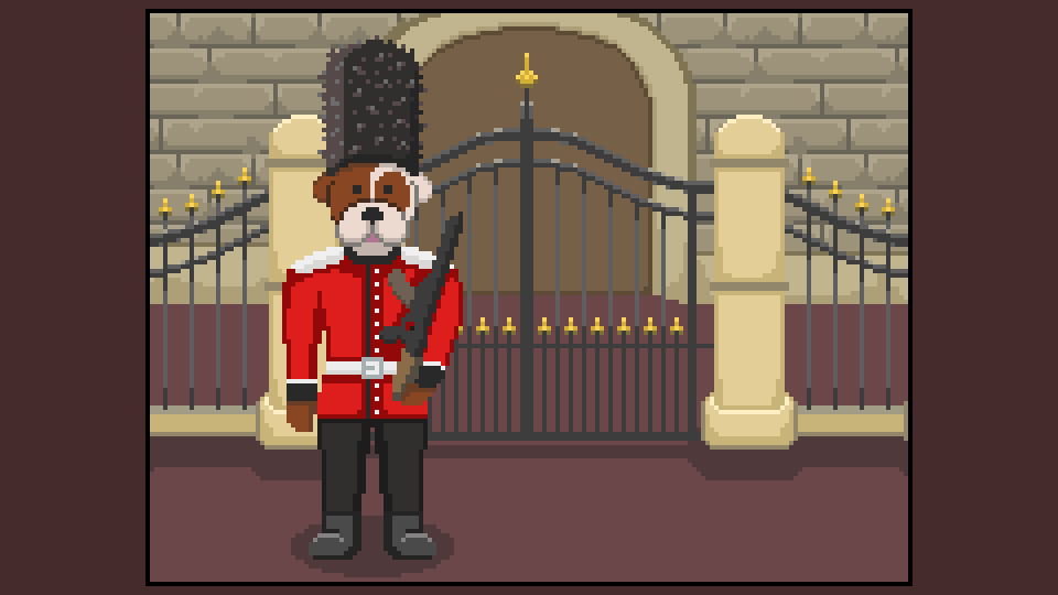 delagorepixels's tweet photo. A British bulldog guard. British bull-guard-dog? He's guarding Barkingham Palace. He might never crack a smile, but he'll abandon his post the second you throw a treat.
@Pixel_Dailies #Pixel_Dailies #GuardAnimal #pixelart https://t.co/GclPYKwYkg