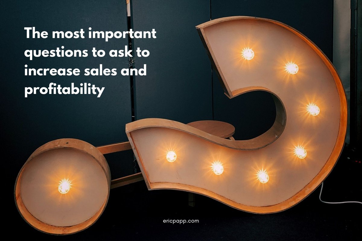 EricPapp's tweet image. The most important questions to ask to increase sales and profitability &amp;gt;&amp;gt; buff.ly/3dkkzCC #personaldevelopment #leadership #effectiveness #timemanagement #motivation