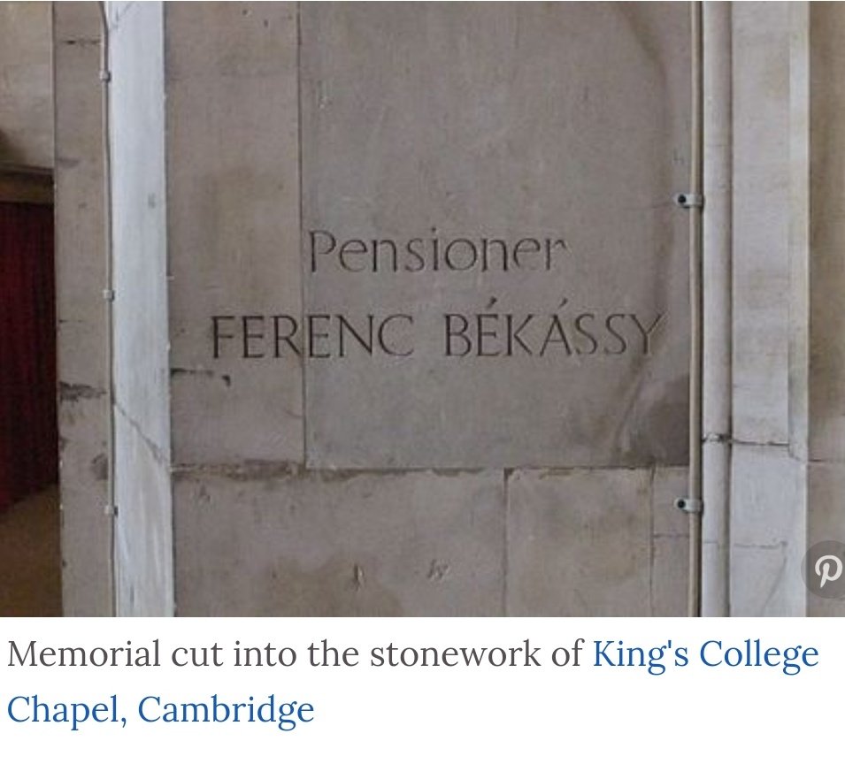 Discovered today that Keynes was friends with a Hungarian history student at King's in the 1910s, who even has a memorial in the chapel..