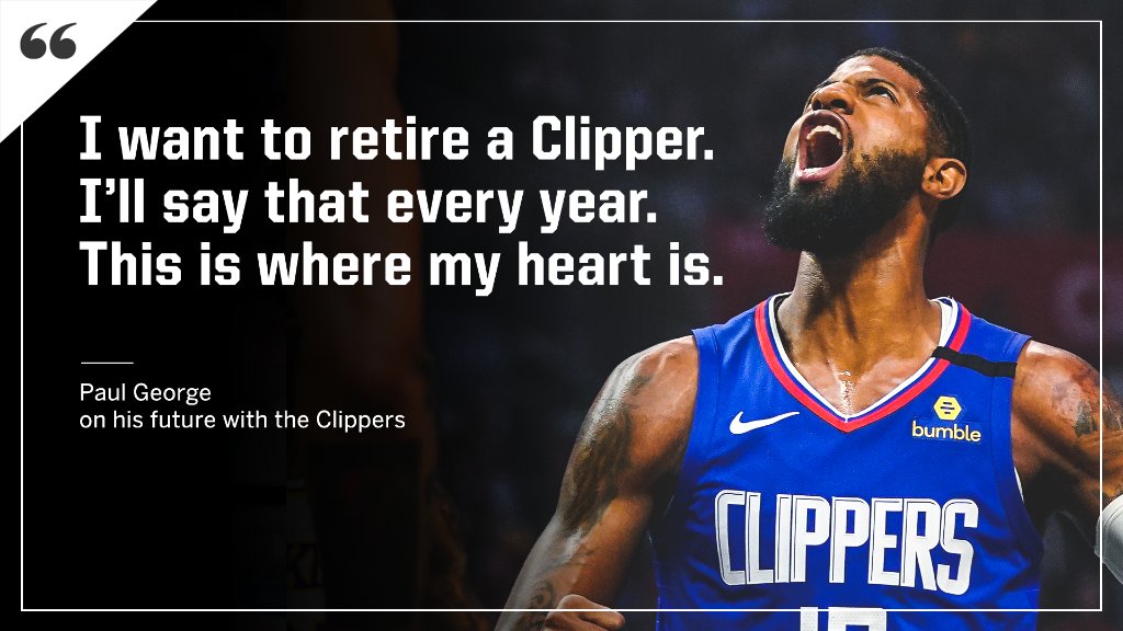 SportsCenter's tweet photo. PG says he’s committed to the Clippers. https://t.co/Y3q0VcCKWo