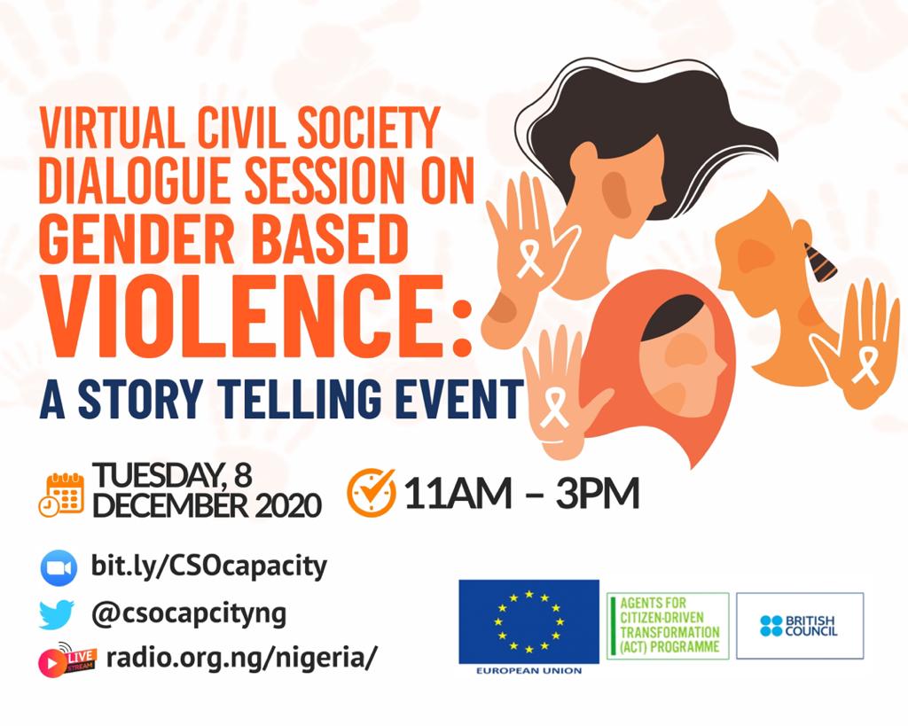 Join @csocapacityng Virtual Civil Society Dialogue session on Gender Based Violence @nnngo @womenadvocate @kikeoduyebo1 @OmobonikeAdeba1 @AyoAdebusoye @naijama @HafsatKIND @omolaraolusaiye @BONewsService