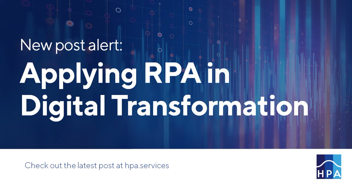 hpa_automation's tweet image. The events of this year have encouraged many companies to accelerate #DigitalTransformation  projects. Learn how #RPA can be applied throughout the transformation initiative to keep operations running smoothly. hpa.services/applying-rpa-i…