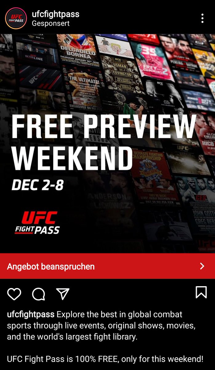 Lieber #DAZNFightClub, nur mal so am Rande. Falls jemand #UFCVegas16 komplett verfolgen möchte, vergangene Events oder Original Series schauen möchte, #LFA96 oder alte Cage Warriors, CFFC, Invicta Veranstaltungen (etc. pp). 😉 https://t.co/EsNDg0AoVc