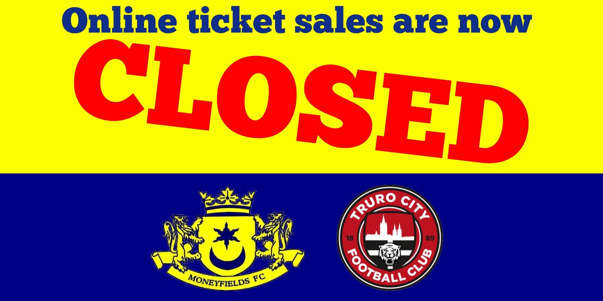 MONEYFIELDSFC's tweet photo. Pre purchase ticket  𝕊𝔸𝕃𝔼𝕊 ℕ𝕆𝕎 ℂ𝕃𝕆𝕊𝔼𝔻 but tickets &amp; programmes are still available on the gate.

@PompeyNewsNow @portsmouthsport @HampshireFA @BuildbaseUK  @FATrophy @TCFC_Official @NonLeagueCrowd @JamesGreenInUK @btsportscore

#UpTheMoneys
#YourMoneyfieldsTeam
💛💙 https://t.co/3YRXFMh3Hy