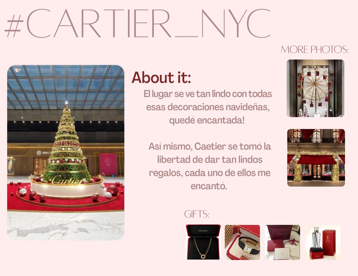 navifk_'s tweet photo. » 🌼's update… 
» #CARTIER_NYC +
#CARTIER_CHRISTMAS

Con un pequeño retraso pero no podía perderme este grandioso evento. Estoy más que emocionada de haber podido asistir, todo se ve precioso con tan lindas decoraciones! ❤️ https://t.co/KaGlkc4231