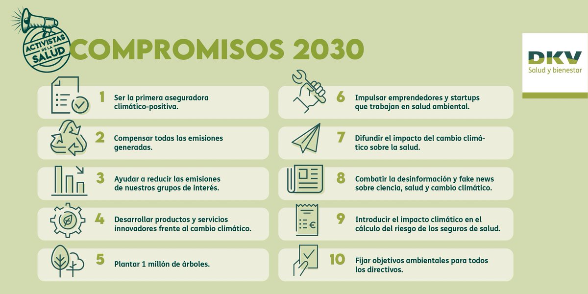 Querer cambiar el mundo implica comprometerse. En <a href="/DKVSeguros/">DKV Salud (ES)</a> lo sabemos bien, por eso anunciamos un decálogo de medidas medioambientales para los próximos años. Somos #ActivistasdelaSalud de las personas y del planeta.
#SoyDKV