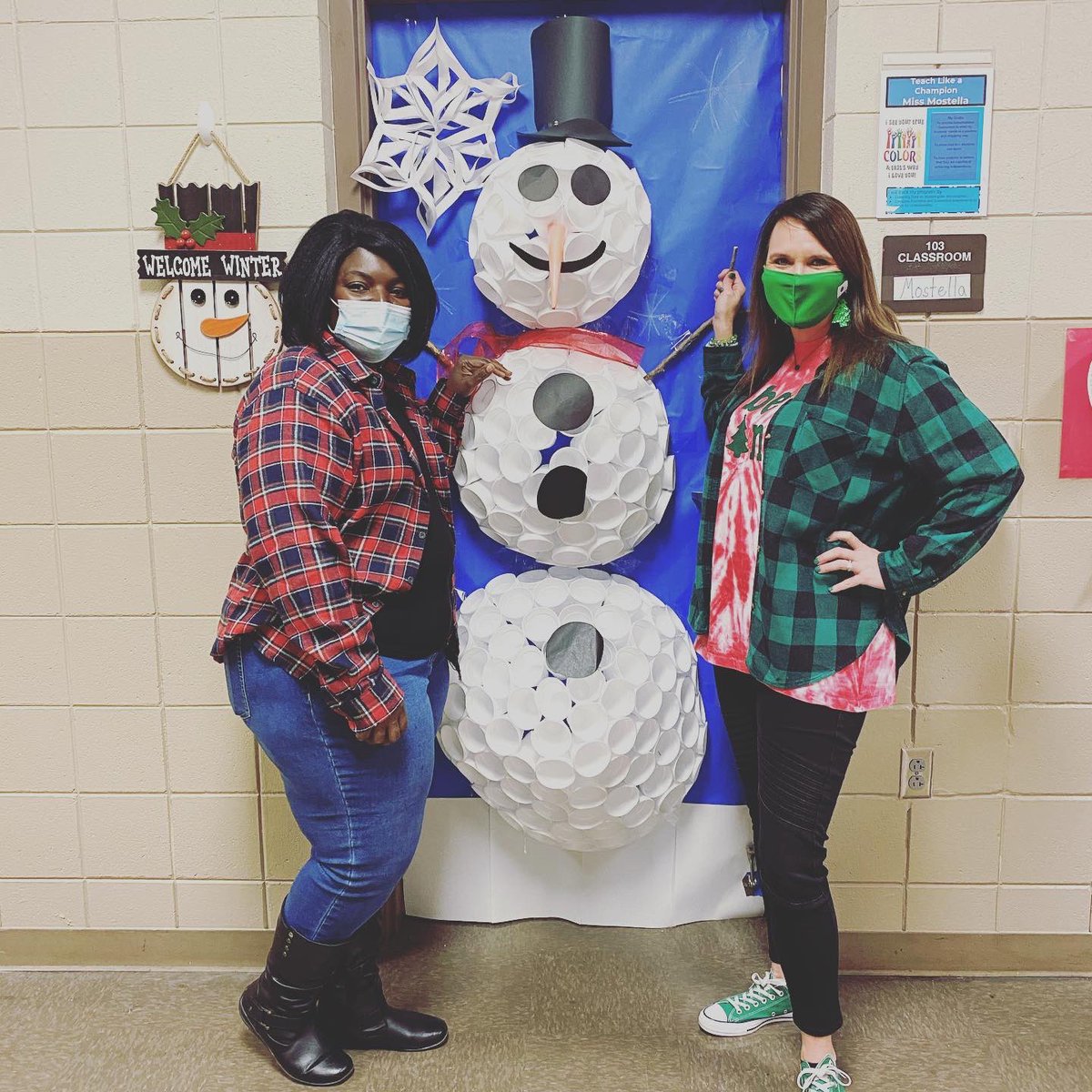 theteachermrse's tweet photo. On the SECOND day of Christmas, my CEH friends and me, wore plaid and flannel like it should B E !!!
#12dressupdaysofchristmas #CEHpride #jacketjoypride #kindnessmatters
#teacherstrong #iteachmath #beaCHAMPION #beaLIGHT #betheone #kidsdeserveit #rcainspired #youdoYOU https://t.co/wCvbqHxjYK
