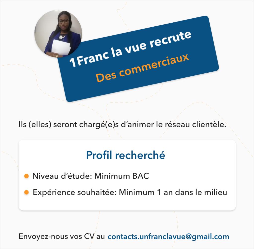 Déposez vos CV au contacts.unfranclavue@gmail.com