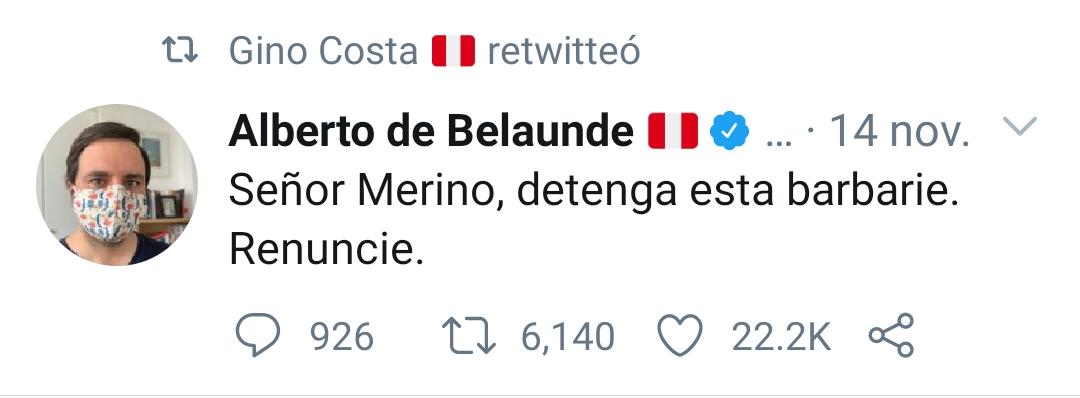 imabendrot82's tweet photo. @AlbertoBelaunde @VeroLinaresC @ComJusticiaDDHH Señor Sagasti, detenga esta barbarie. Renuncie. https://t.co/OBOLie8EKW https://t.co/J38FjYhMlP