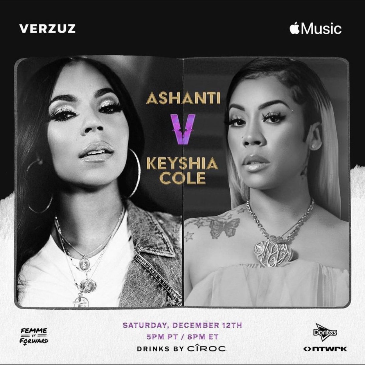 Timbaland's tweet photo. the paperwork is in !!!!!! @THEREALSWIZZZ What a night this going to be !!!! @ashanti vs @KeyshiaCole who you got ? @verzuzonline 👀👀👀 dec 12 8pm ET drinks by @Ciroc @applemusic https://t.co/HdPUNee8uy