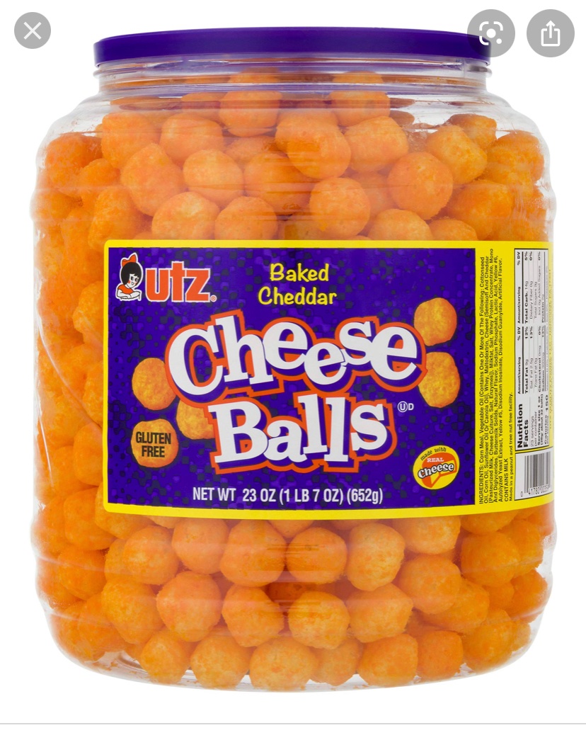 maydobs's tweet image. Ice cream. Yogurt. 
OH WAIT
UTZ cheese balls: my twin and I loaded ALL of them into a plastic bag and threw them in a huge purse. It was a midnight premiere for one of the Harry Potter movies with several of our friends! We needed to be prepared!