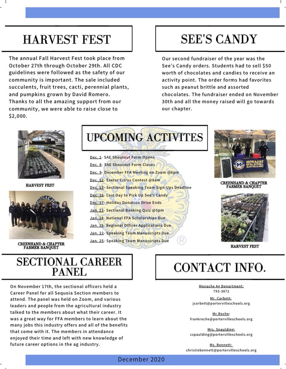 2nd Quarter Newsletter!! #ffa #ffarise #monacheffa #monache