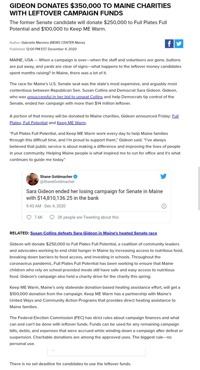 Sara Gideon ran for Senate in Maine, but sadly lost to Susan Collins.Sara was Speaker of the House in Maine. She studied PoliSci at GWU & worked her way up through the ranks.She was endorsed by pretty much everyone!JDems ran a "candidate" against her: Betsy Sweet