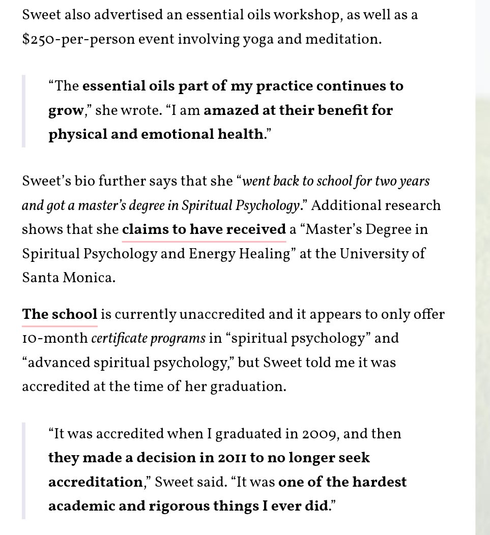 Betsy is a lobbyist and a psychic who charges $ to talk to grieving people's dead loved ones. She claims to have a Master's in Spiritual Healing from an unaccredited college that is QUOTE "Definitely not a cult" (and doesn't seem to offer Master's degrees)JD endorsed her 2x.