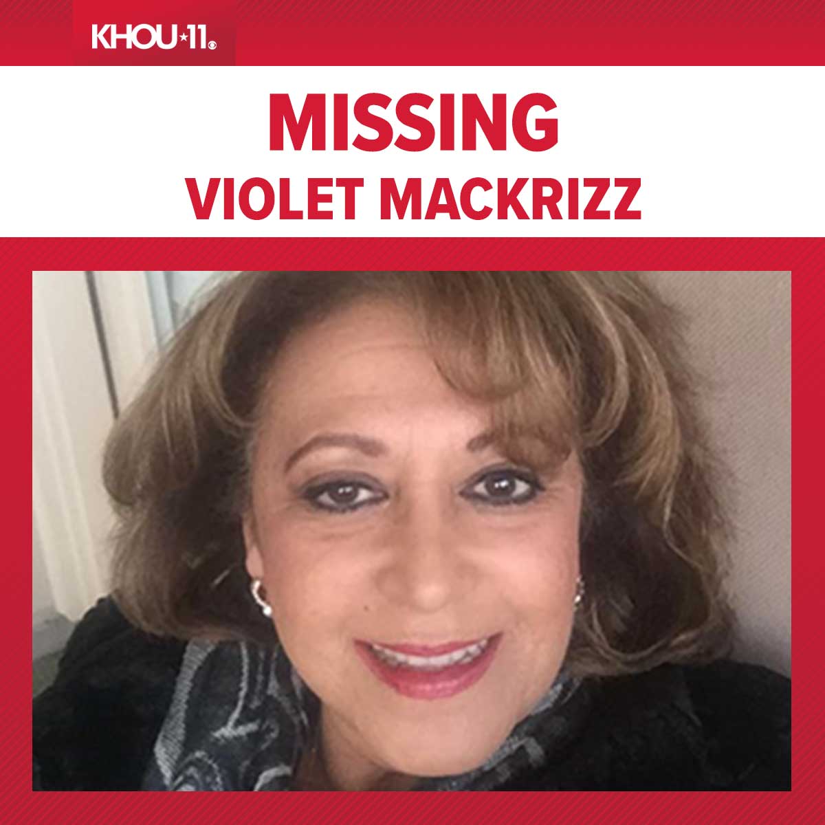 KHOU's tweet image. PLEASE SHARE | Violet Mackrizz is a Houston-area real estate agent. She didn't return home from work on Thursday. Please help find her by getting her photo spreading. 

Full story: bit.ly/3gdGPzw