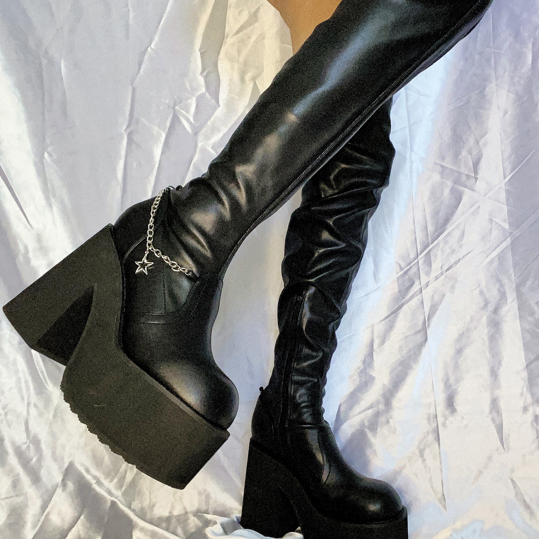 Dolls Kill X Bratz Thigh High Platform Boots Black