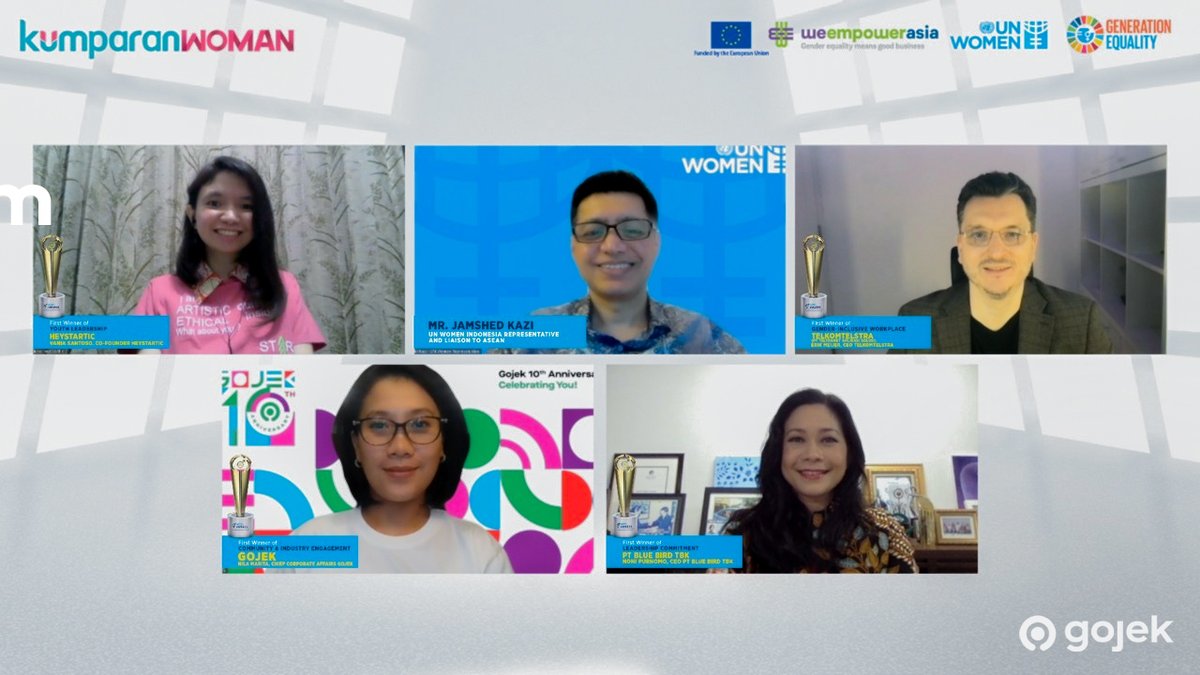 Gaes..lagi pada ngapain ni? Aku mau cerita bolee ya.
Jadi aku tuh lg seneng banget, karena baru aja dapet kabar kalo Gojek terpilih jadi  juara pertama di ajang penghargaan <a href="/UN_Women/">UN Women</a> 2020 #AsiaPacific #WEPsAwards (sumpah gak nyangka 🥺⁣⁣).