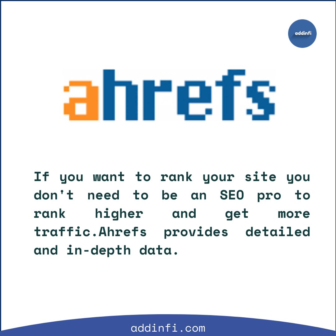 addinfi's tweet photo. Do You Know What Is AHREFS?
It is a well-known toolset for backlinks, SEO, and Site Audit analysis.
If you want to rank your site you don't need to be an SEO pro to rank higher and get more traffic. Ahrefs provides detailed and in-depth data.
#addinfi #aherfs #seotools #siteaudit https://t.co/IEaOkKIWyY